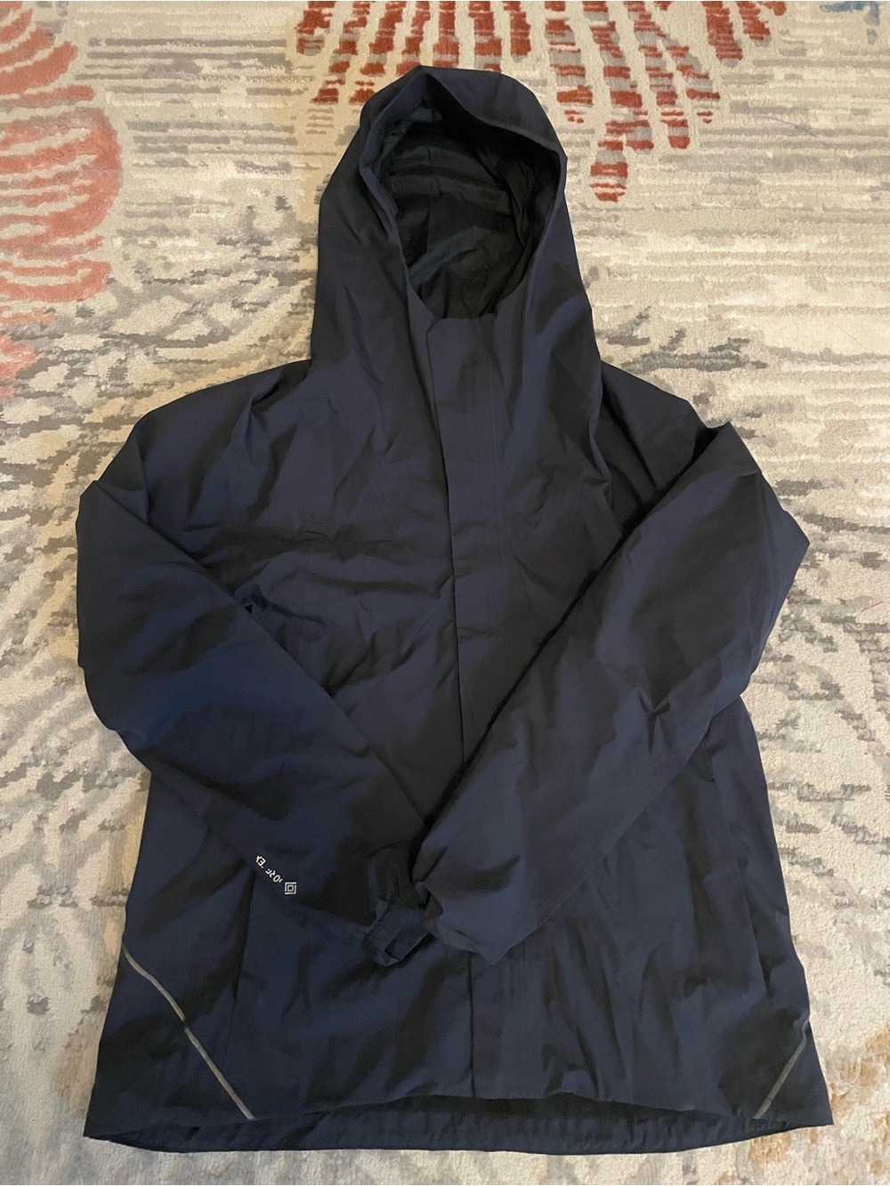 Arcteryx Solano Hooded Gore Tex Infinium Jacket Womens Size Large Navy Blue